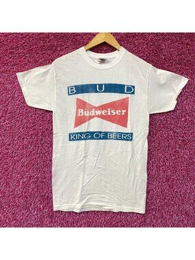 Budweiser King Of Beers Bowtie Logo Bud Graphic Design T-Shirt Extra Small